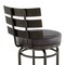 Armen Living Natya Swivel Counter or Bar Stool in Mocha Finish with Brown Faux Leather 840254333659 - alternate 2